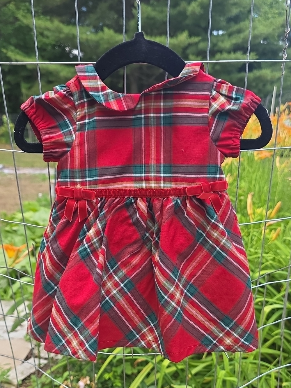 Carter's Red Plaid Peter Pan Collar Holiday Dress